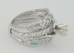 Tolkowski Round Brilliant Cut Diamond Engagement & Wedding Rings Set 2.12 ct 14K