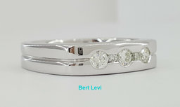 Round Cut Diamond Men's Wedding Ring Band 0.38 ct 14K White Gold 9.6 Grams Sz 11