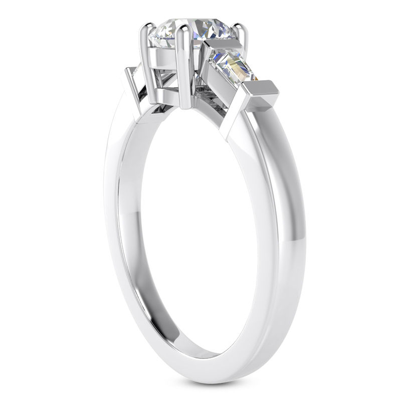 Thumbnail: Ladies 14KT White Gold Platinum Three Stones Engagement Ring ENR6387