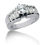 Thumbnail: Ladies 14KT White Gold Platinum Fancy Engagement Set ENS678-A
