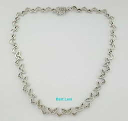 Asprey  Round Diamond Chevron Shaped Links 6.9 ct 18K White Gold Necklace 15"