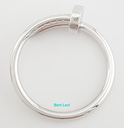 Cartier Juste Un Clou 18k White Gold Small Model Ring Sz 55 US 7.25 Rtl $1,580