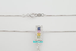 Le Vian LeVian Multicolored Rainbow Sapphires Diamond Necklace 1.83 ct 14K Gold