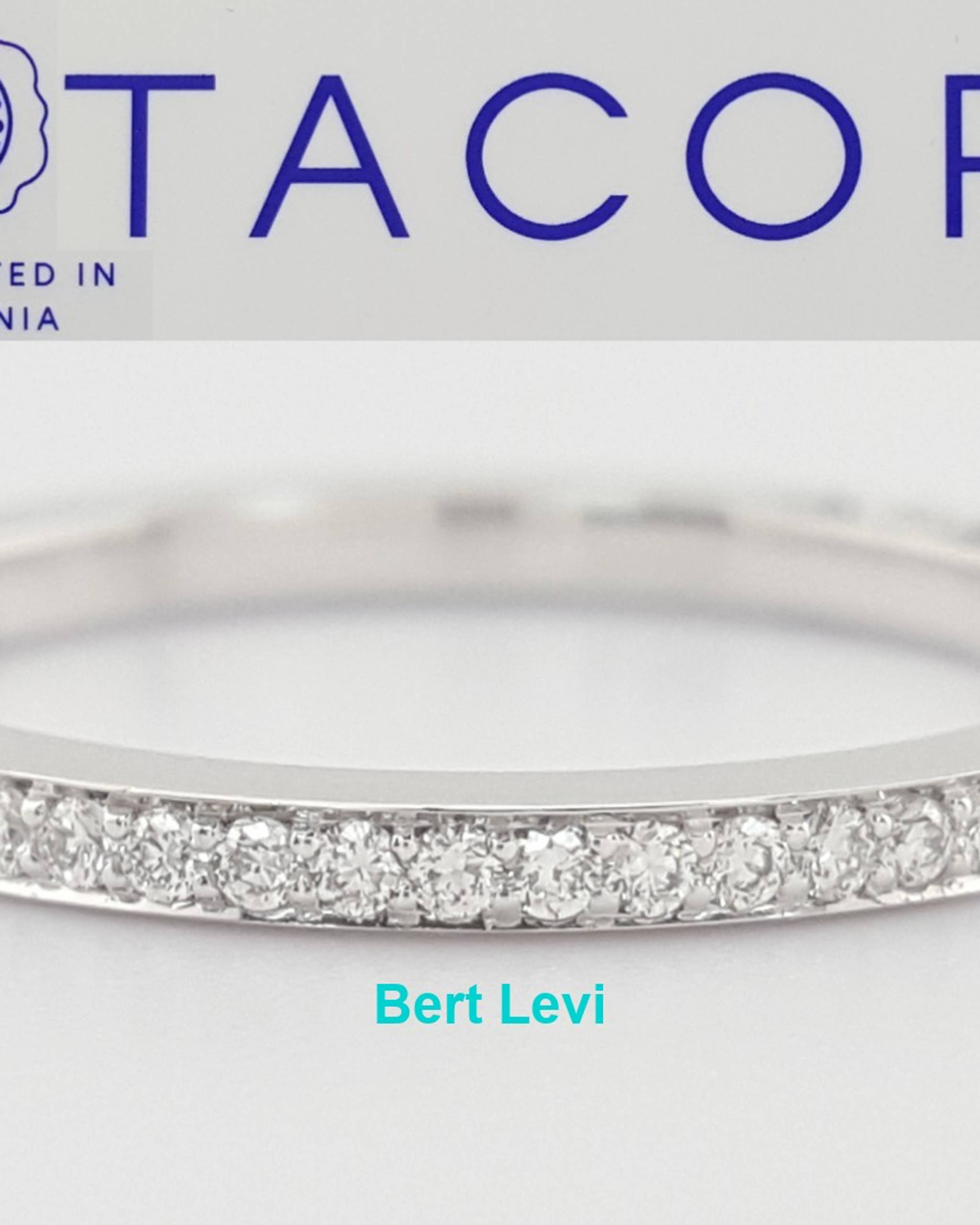 Tacori Dantella Round Diamond 18k White Gold 0.35 ct Wedding Band 2630BSMP