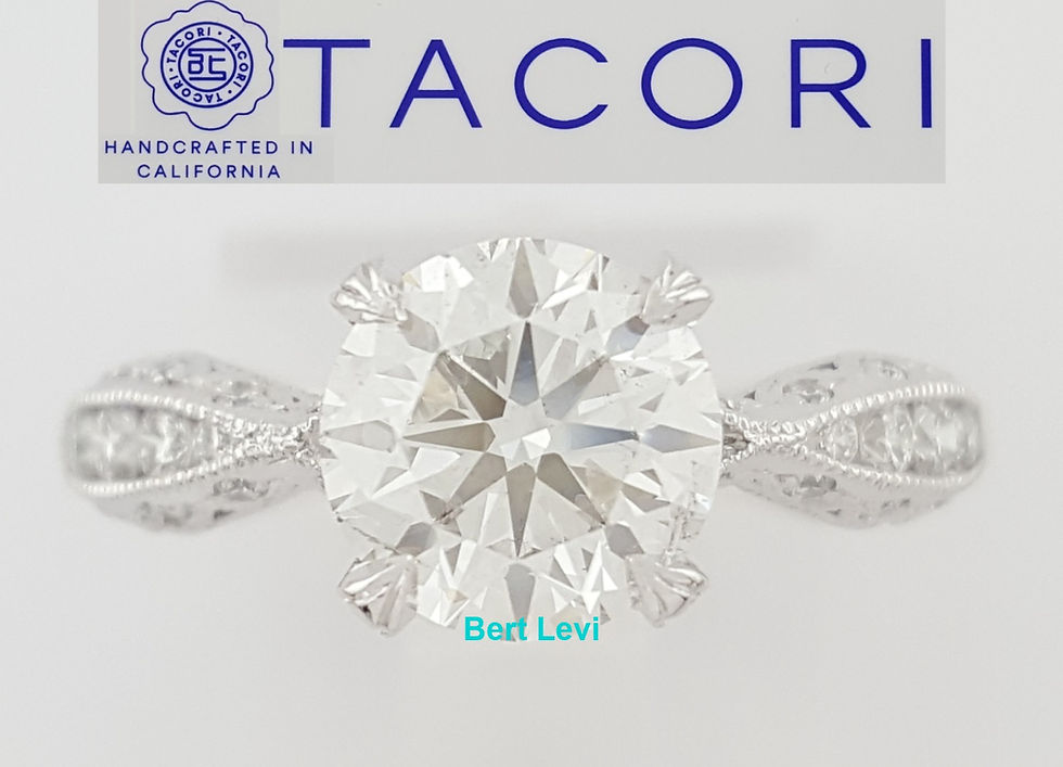 Thumbnail: TACORI Classic Crescent Round Diamond Engagement Ring Plat 2.81 ct GIA Rtl $25k