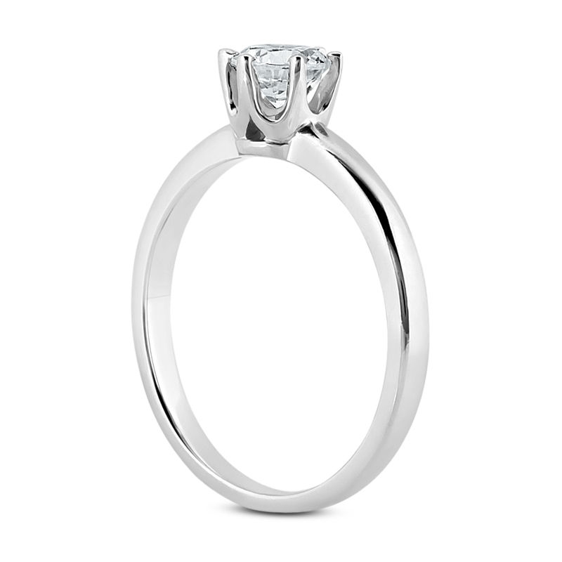 Thumbnail: Ladies 14KT White Gold Platinum Round Diamond Solitaires Engagement Ring ENR867