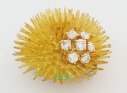 Vintage Tiffany & Co Diamond Sea Urchin Brooch Pin 0.55 ct 18k Gold 16.8 Grams