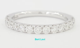 Half Circle Round Diamond Shared Prong Wedding Band 0.5 ct 14k White Gold 2.2 mm