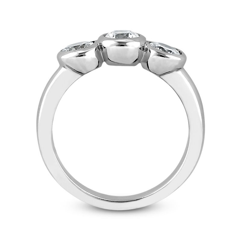 Thumbnail: Ladies White Gold Platinum Round Diamond Three Stones Engagement Ring ENR7661