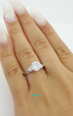 Tacori 3-Stone Round Pear Semi-Mount Platinum Engagement Ring0.35 ct  Rtl $4,840
