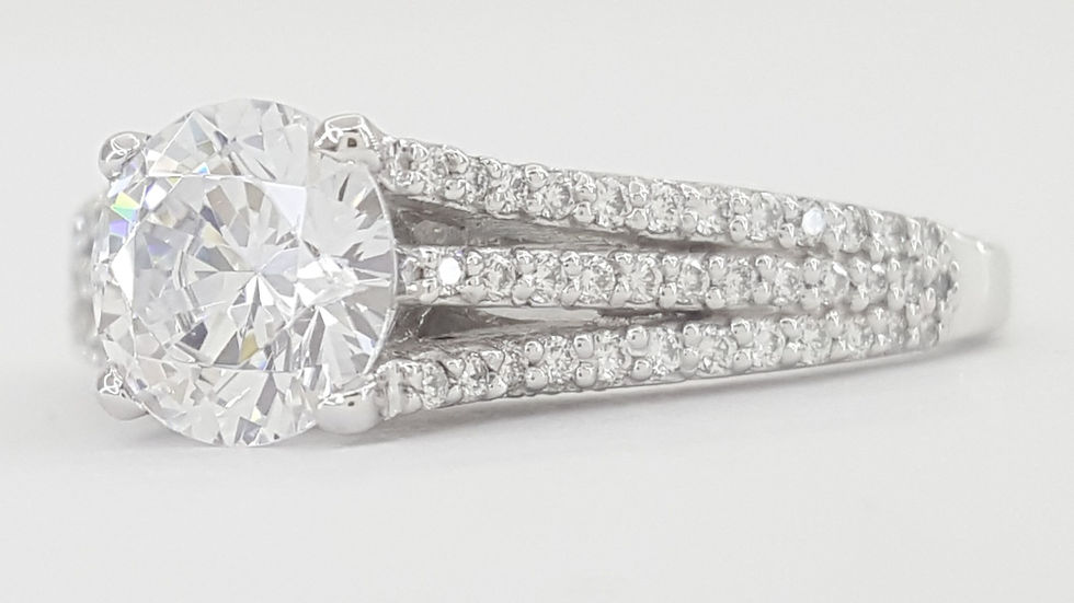 Thumbnail: Tacori Semi-Mount Diamond 3 Row Engagement Ring 0.35 ct 18k Rtl $3,500