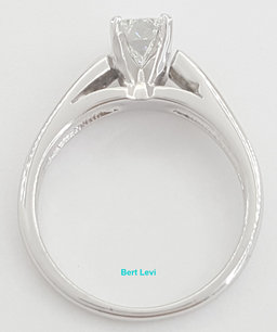 Emerald Cut Diamond 0.66 ct Engagement Ring 14K White Gold E/SI1 GIA