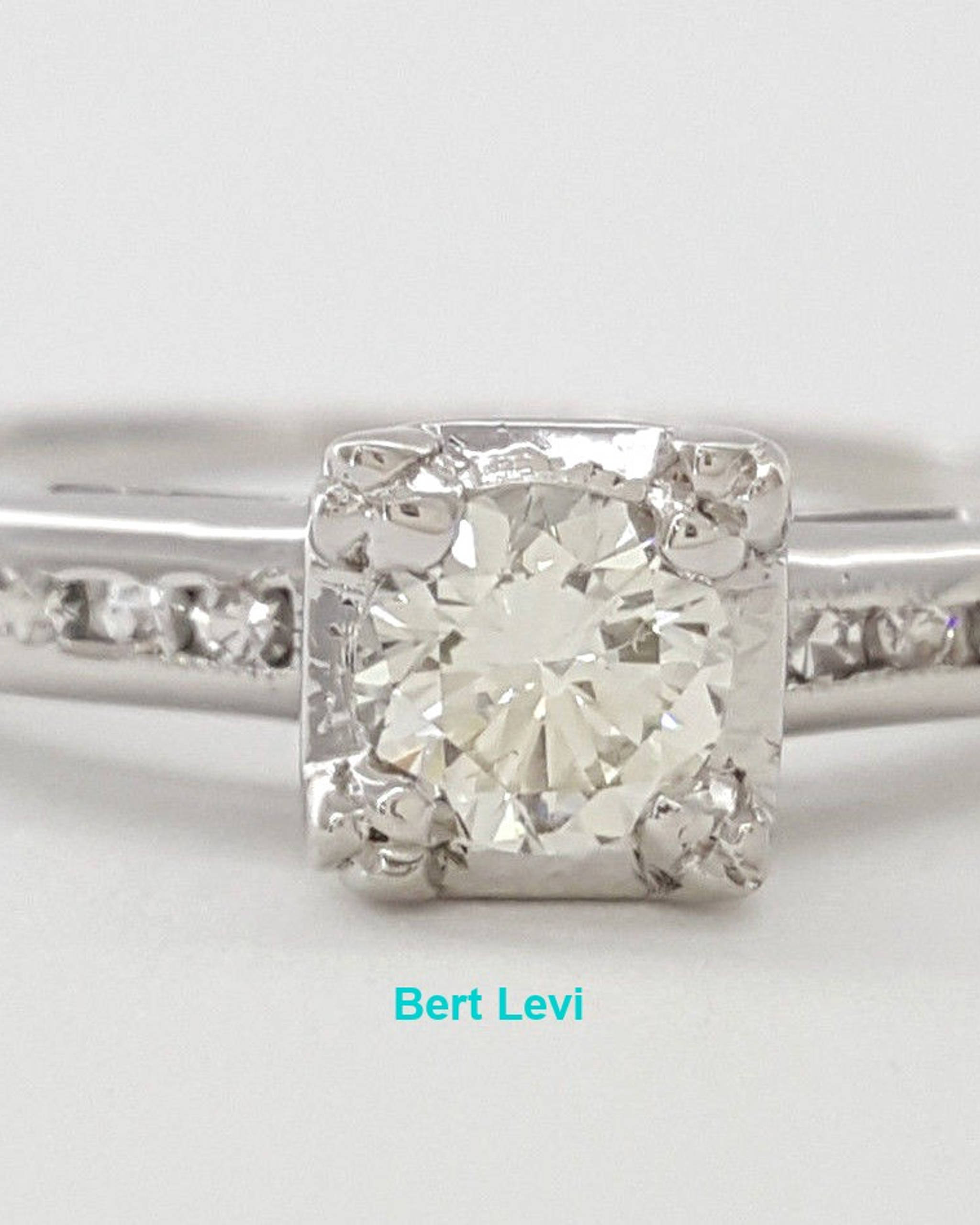 0.37 ct Antique / Vintage 14K Art Deco Old European Diamond Engagement Ring 