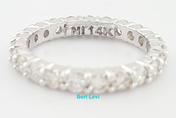 Round Diamond Full Circle Eternity Wedding Band Ring 1.72 ct 3 mm 14k White Gold