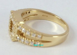 0.55 ct 14K Yellow Gold Round Brilliant Diamond Engagement / Fashion Square Ring