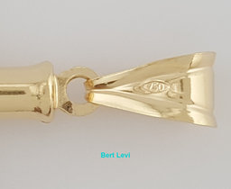 Bamboo Crucifix Cross Pendant 18k Yellow Gold 2" 3 grams