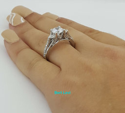 Simply TACORI 2633RD65 18k 3-Stone Semi-Mount Engagement Ring 0.50ct Rtl $4,580