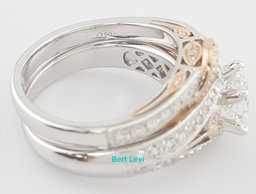 Supreme Princess Diamond Engagement Ring Set 1.63 ct 18K 2-Tone Gold Retail $9K
