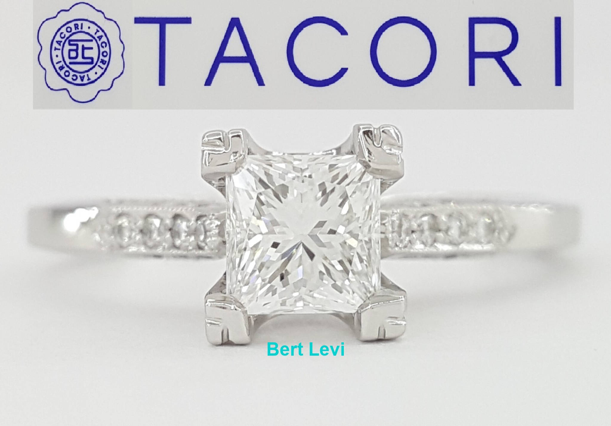 Tacori Simply Princess Cut Diamond Engagement Ring Platinum 0.8 ct GIA Rt $7,150
