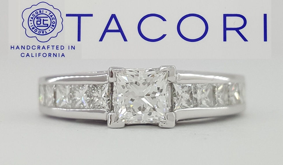 TACORI Neotarè Princess Diamond Engagement Ring 18K Gold AGS 1.90 ct Rtl $13,090