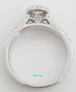 Round Brilliant Diamond Halo White Gold Engagement Wedding Ring Set 0.5ct 10k