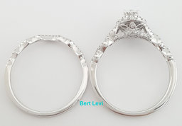 Neil Lane Oval Diamond Double Halo Engagement Ring & Band Set 1.38 ct Rtl $5.7K
