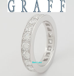 Graff Diamond Eternity Wedding Band 18k White Gold 2 ct 4mm Retail $13K