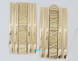 Tiffany & Co 18K Yellow Gold Atlas Clip On Earclip Earrings 26 Grams
