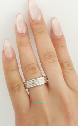 Benchmark RECF56440 14K White Gold Comfort Fit Wedding Band 6mm Size 10