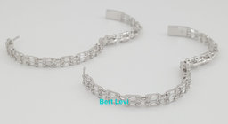 4 ct Baguette & Round Diamond Inside Out Round Hoop Earrings 18K White Gold