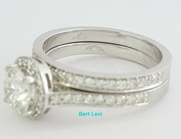 1.32 ct Martin Flyer Round 14k Gold Round Diamond Engagement & Wedding Band Set