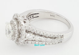 Say I Do Oval Diamond Double Halo Engagement Ring 14k White Gold 1.4 ct
