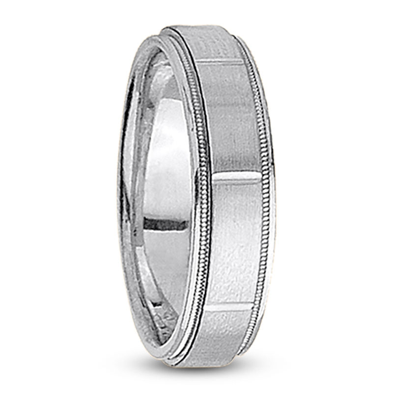 Mens 14KT White Gold Platinum Traditional Wedding Band M238