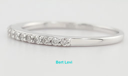 Round Diamond Wedding Shared-Prong Band 0.15 ct 18k White Gold 1.5 mm 1.8 Grams