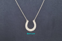Tiffany & Co Diamond Horseshoe Pendant Necklace 0.2 ct Platinum 16"