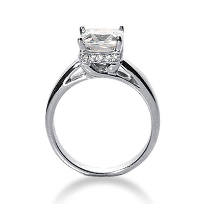 Thumbnail: Ladies 14KT White Gold Platinum Solitaires Engagement Ring ENR6079