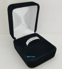 Round Cut Diamond Men's Wedding Ring Band 0.38 ct 14K White Gold 9.6 Grams Sz 11