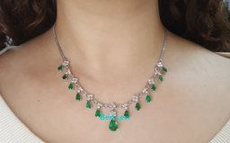 Colombian Emerald Diamond Drop Necklace 11.15 ct 18k Gold 18.8 Gr Rtl $30K
