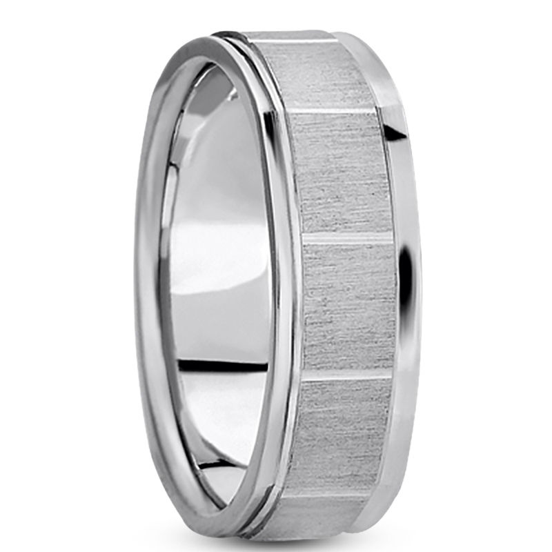 Mens 14KT White Gold Platinum Traditional Wedding Band MSQ1143