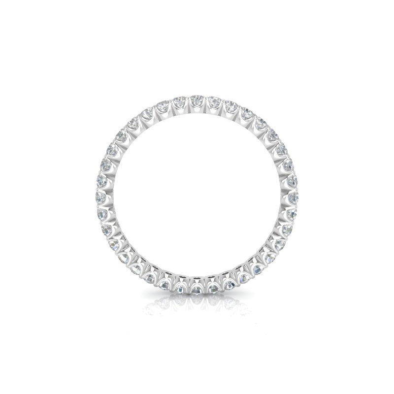 Thumbnail: Ladies 14KT White Gold Platinum Round Diamond Eternity Wedding Band EWB549-4