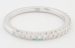 French Pave Round Diamond Wedding Band 0.26 ct 14k White Gold 1.8 mm