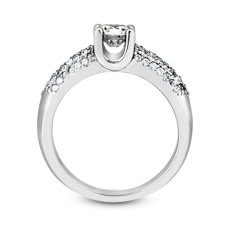 Thumbnail: Ladies 14KT White Gold Platinum Fancy Engagement Ring ENR7644