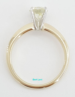 Old European Cut Diamond Solitaire Engagement Ring 0.77ct 14k 2-Tone Gold