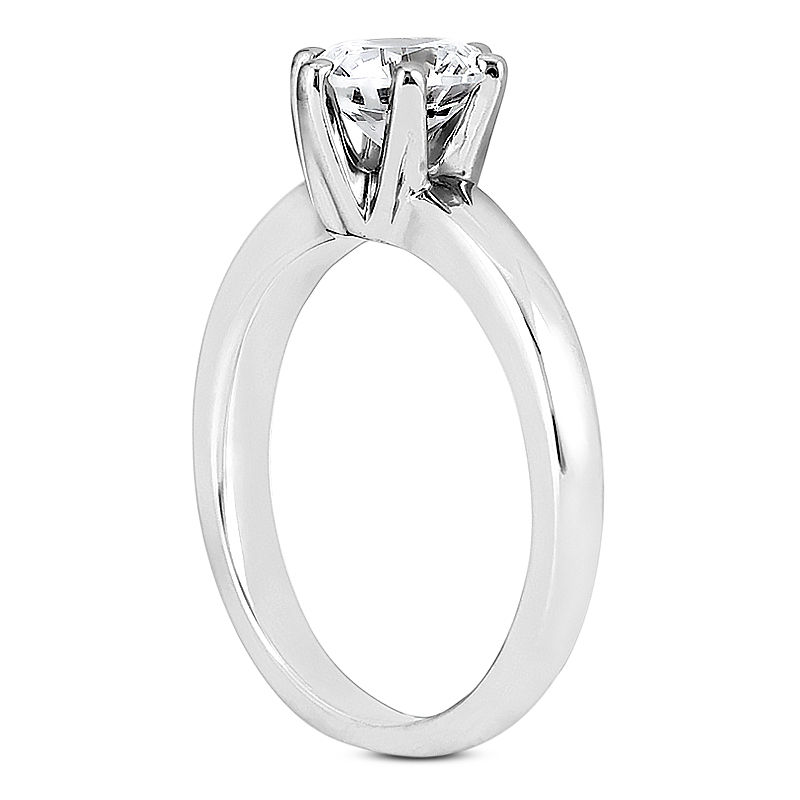 Thumbnail: Ladies 14KT White Gold Platinum Round Diamond Solitaire Engagement Set ENS1492-A