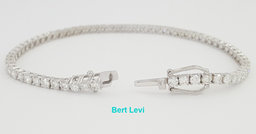 Round Diamond Tennis Bracelet 4 ct 18K White Gold 7.25" Rtl $10K