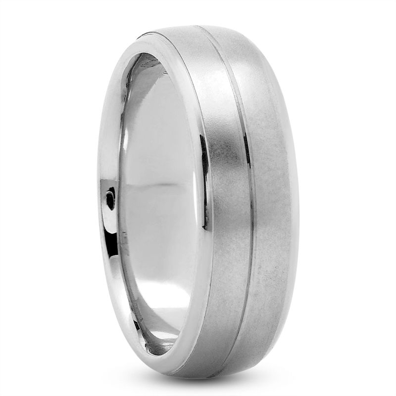 Mens 14KT White Gold Platinum Traditional Wedding Band M355