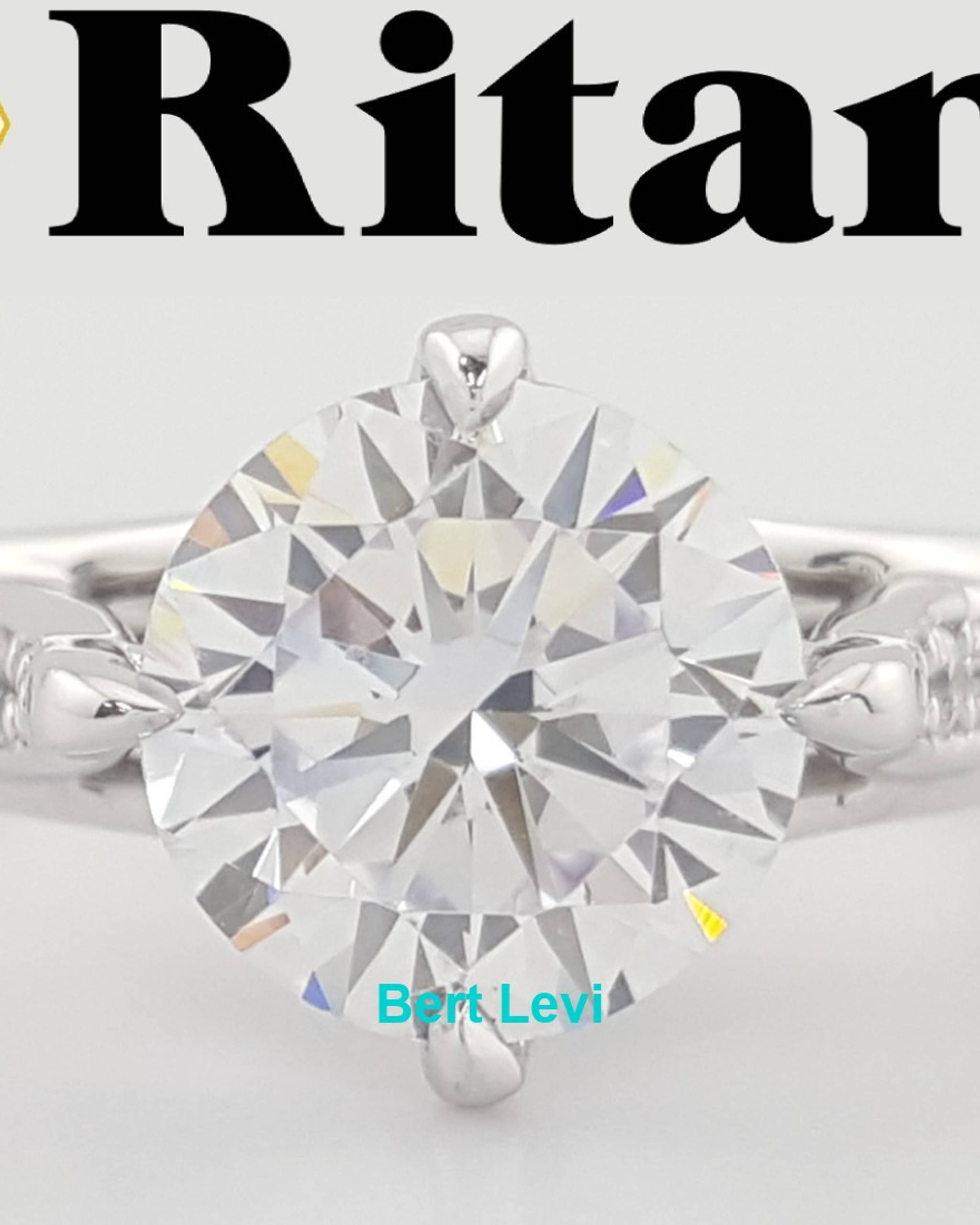 Ritani 1RZ1379 Semi-Mount Tulip Diamond 0.08 ct Engagement Ring 14k White Gold