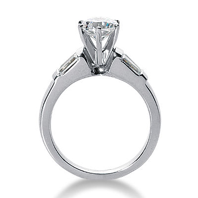Thumbnail: Ladies 14KT White Gold Platinum Fancy Engagement Ring ENR2357