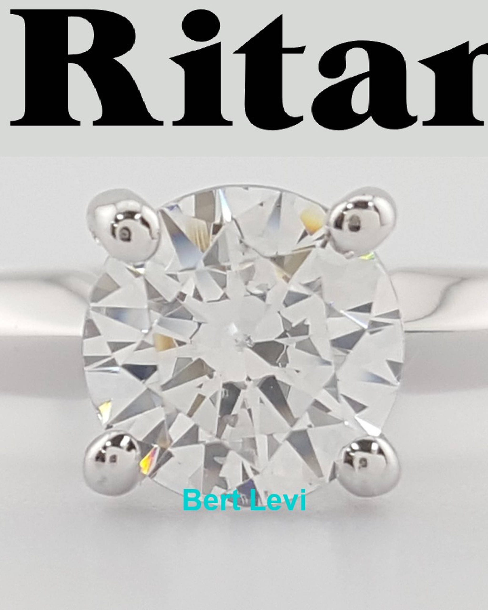 Ritani 1RZ7264 Solitaire Semi-Mount 18k White Gold Engagement Ring Rtl $1923
