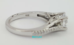 Simply TACORI 2633RD65 18k 3-Stone Semi-Mount Engagement Ring 0.50ct Rtl $4,580
